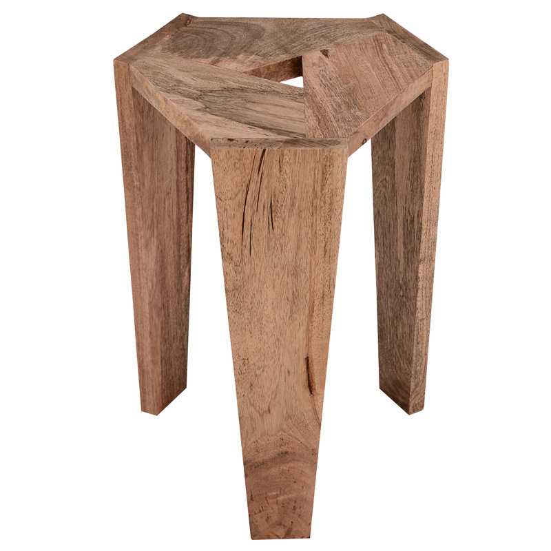 Wood Accent Stool - Get the Look! Modern Rustic Interior Design in a Masculine Ski Chalet