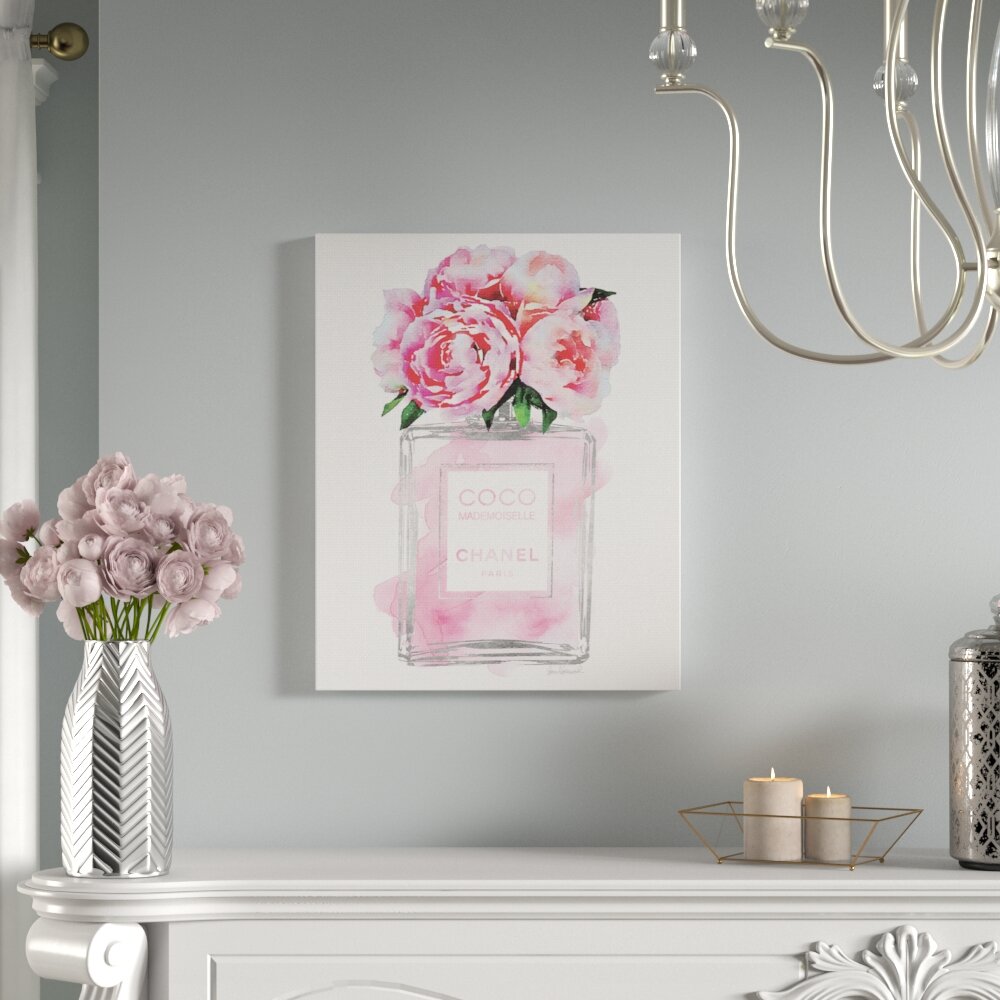 House Of Hampton Perfume Bottle Flower Peony By Amanda Greenwood Graphic Art Print Reviews Wayfair