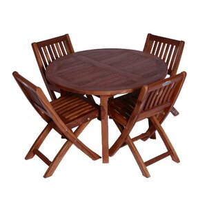 Classic Kids' 5 Piece Teak Table and Folding Chair Set