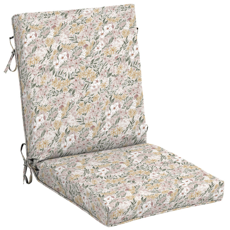 Winston Porter Tana Floral High Back Outdoor Dining Chair Cushion Reviews Wayfair