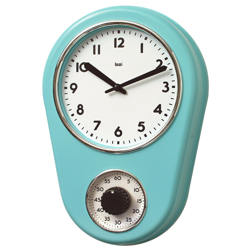 Bai Design 8 5 Kitchen Timer Retro Modern Wall Clock Reviews