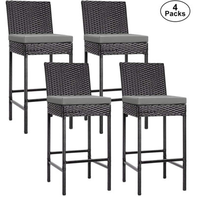 Aize Patio Bar Stool with Cushion
