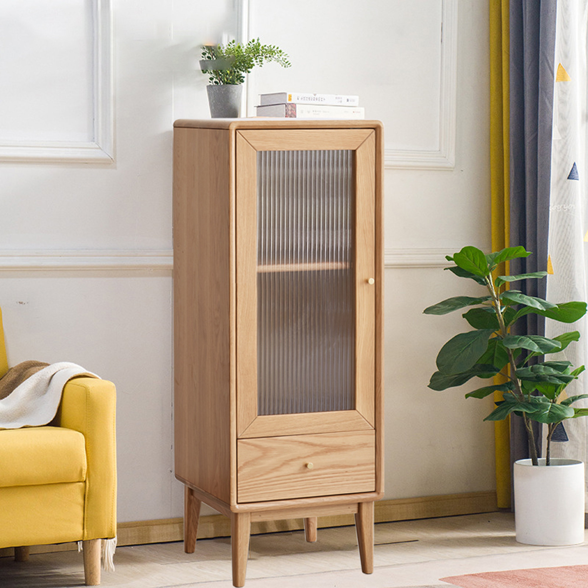 Millwood Pines Adesh Solid Wood 1 Door Accent Wayfair