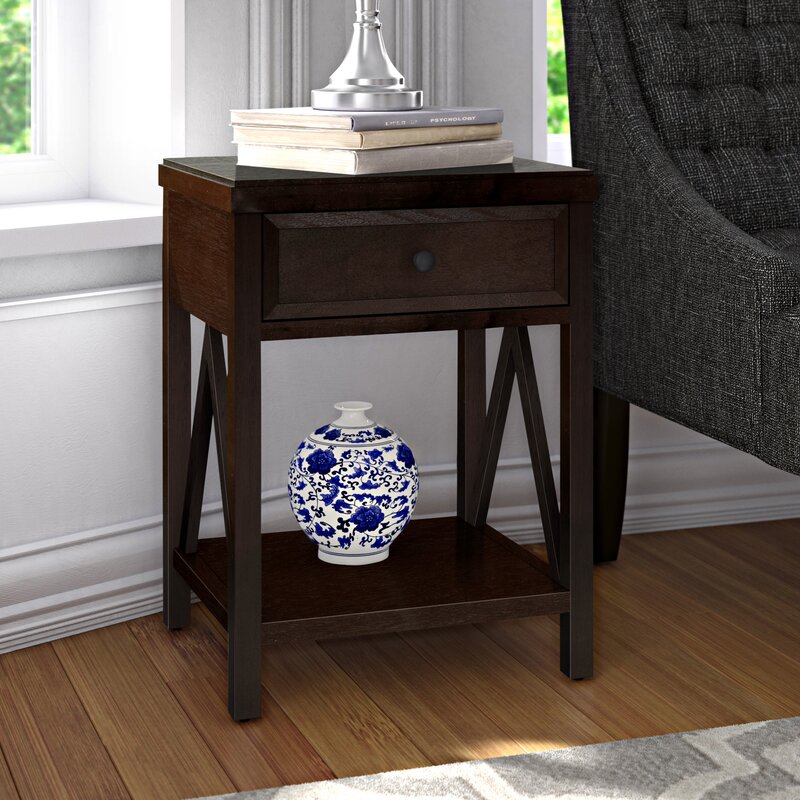 Andover Mills Nadeau Solid Wood End Table with Storage
