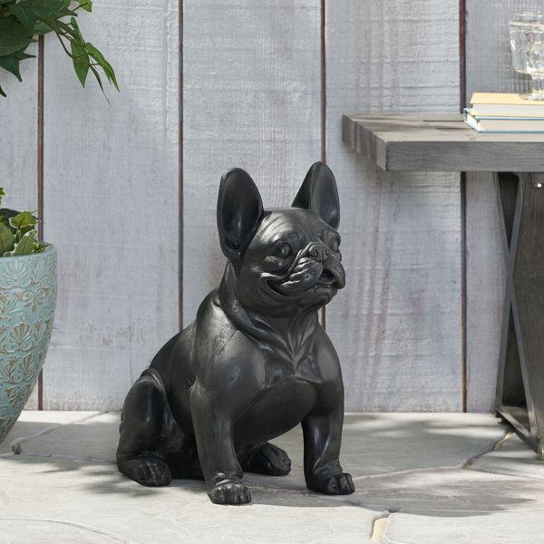 FRENCH BULLDOG PUPPY DOG FIGURINE STATUE RESIN PET 8.5/" L SLEEPING ON SIDE NEW