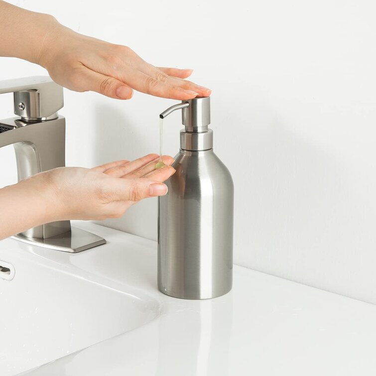 Kitchen Brushed Nickel  Automatic Hand Sensor 500ml Soap Dispenser Deck Mount 