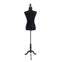 Male 3/4 Black and Tall adjustable Mannequin Stand with 8" Square Base 