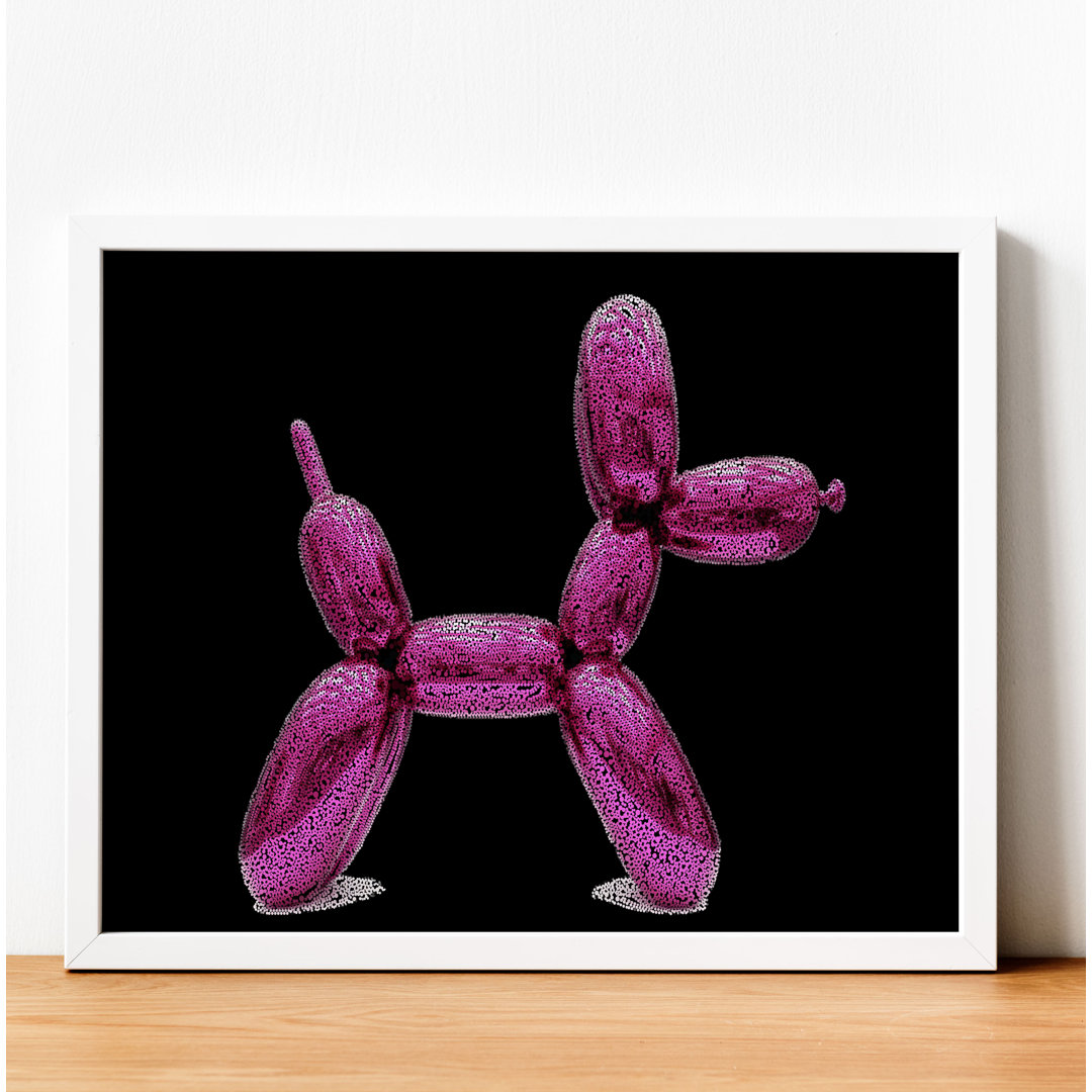 East Urban Home Gerahmtes Poster Confetti Balloon Dog in Hot Pink