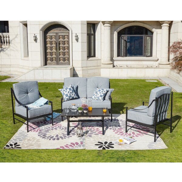 Alcott Hill Rice 4 Piece Sofa Seating Group with Cushions