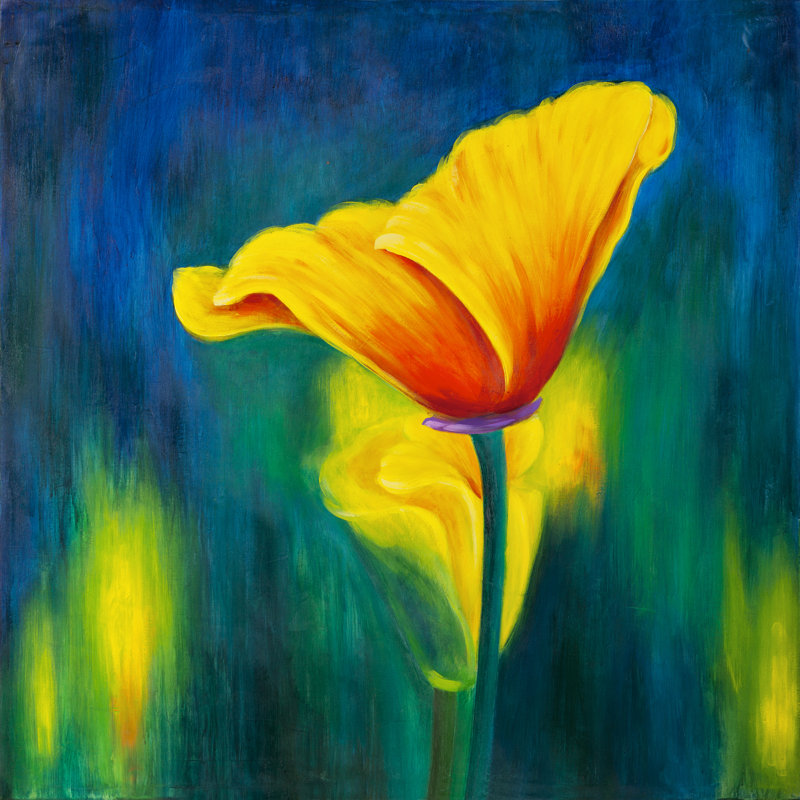 Winston Porter Superb Contrast Flowers Oil Painting Print On