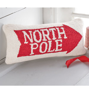 North Pole Arrow Hooked Accent Lumbar Pillow