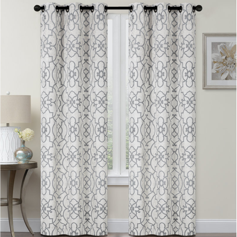 House Of Hampton Puma Geometric Blackout Grommet Curtain Panels