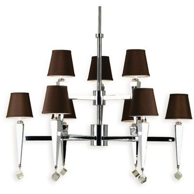 9-Light Shaded Chandelier AF Lighting Shade Color: Chocolate