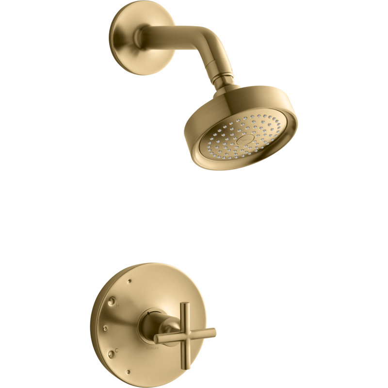 Kohler Purist Rite Temp Shower Trim Set With Cross Handle Valve