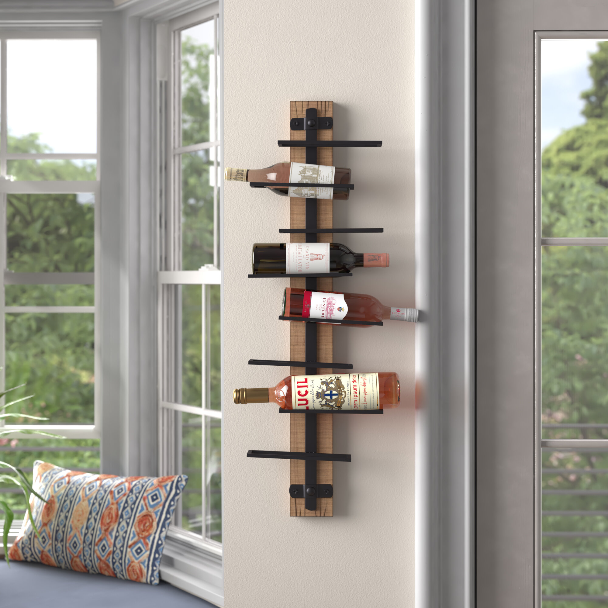 Living Room Wine Cabinet Wall Wine Rack Cabinet Small Creative Wine Rack Sub-wood Cup Holder Wine Rack Color : D 