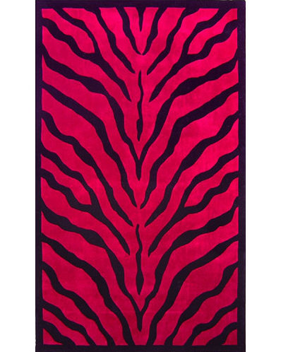 American Home Rug Co African Safari Pink Black Zebra Print Area