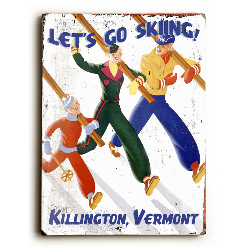 Let's Go Skiing Vintage Advertisement