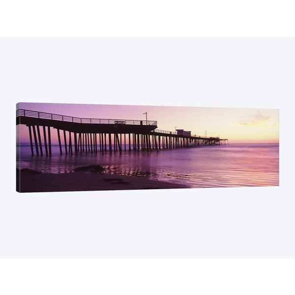 East Urban Home 'Silhouette of Pismo Pier at Dusk, Pismo ...