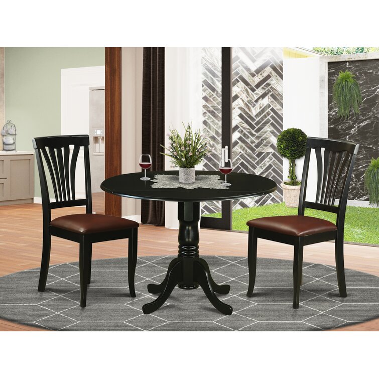 Charlton Home® Sosa Drop Leaf Solid Wood Dining Set 