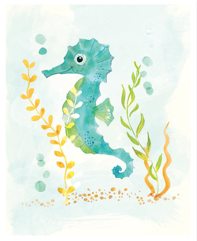 Sea Urchin Studio Seahorse Art Painting Print On Paper Wayfair