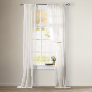 Hensley Solid Sheer Rod Pocket Single Curtain Panel