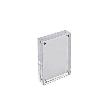 Details about   Plaxiglass LOGO Block Acrylic Sign Holder Magnetic Picture Photo Frame 11x3" 