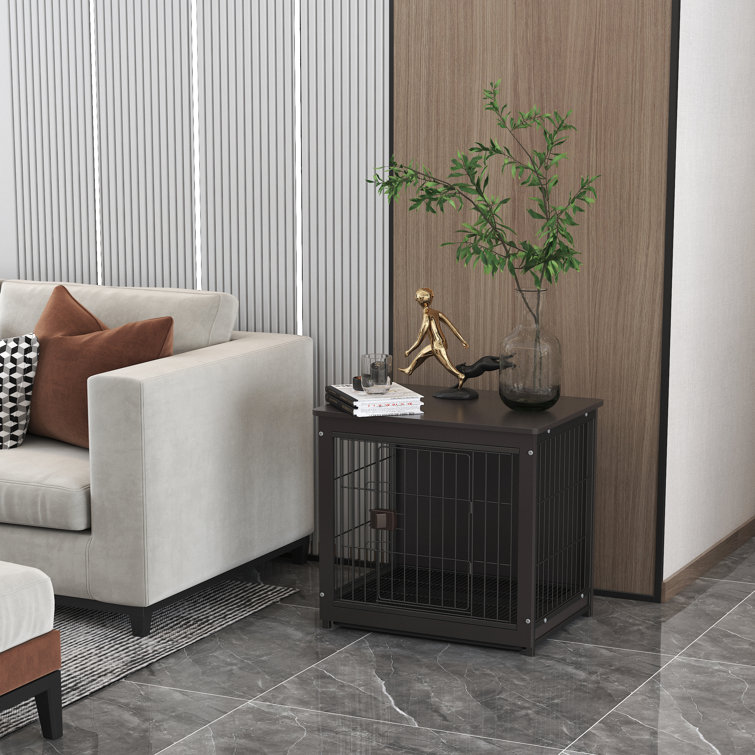 coffee table with dog crate