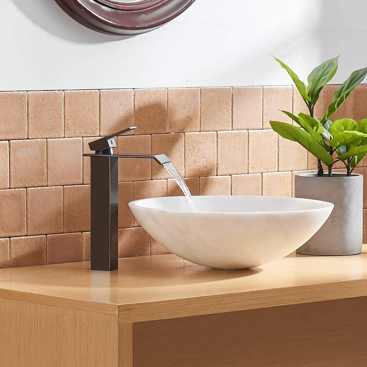 Waterfall Bathroom Sink Faucet Deck Mounted Lavatory Sink Tap Oil Rubbed Bronze