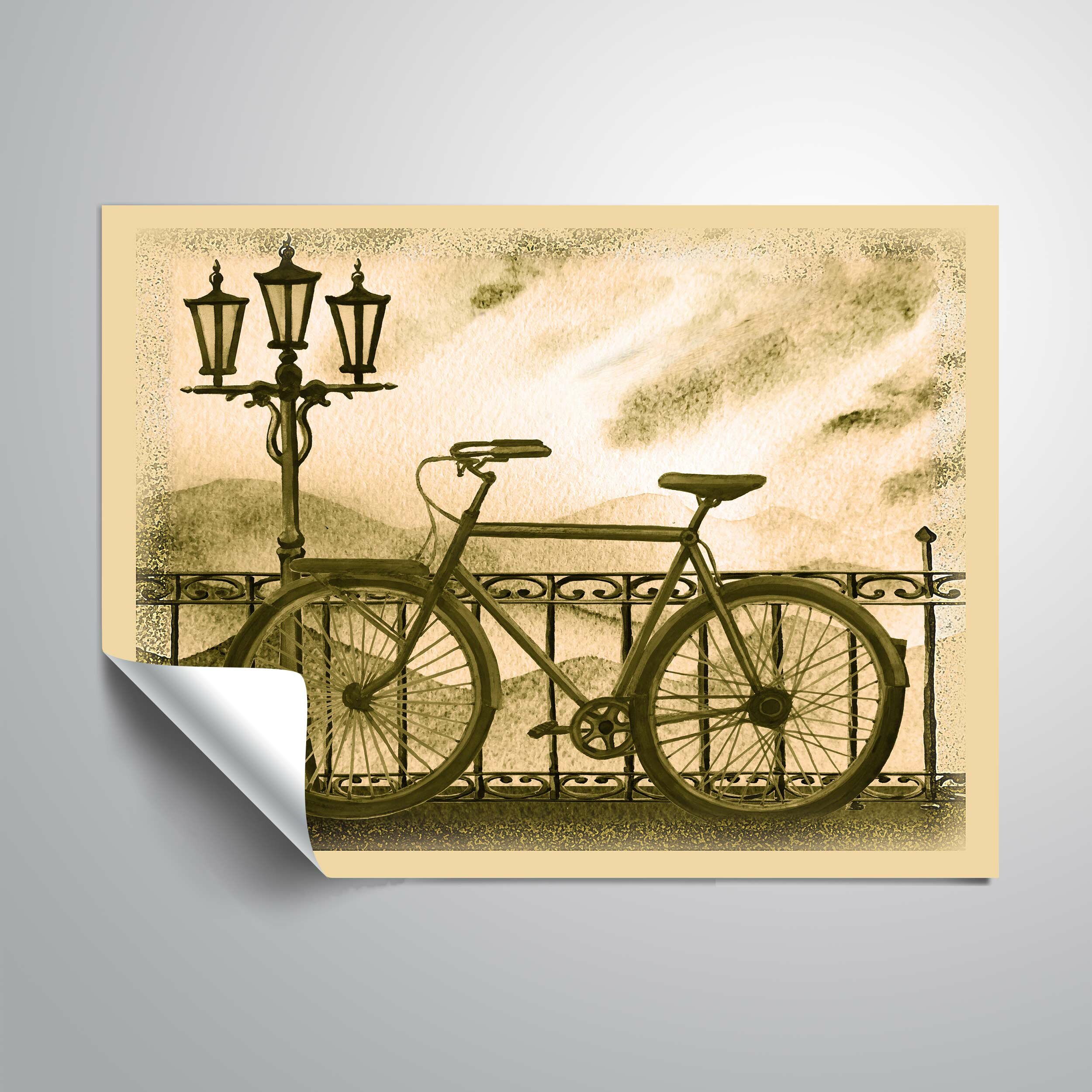 Vintage Bicycle Wall Decal removable bike sticker decor mural art retro 