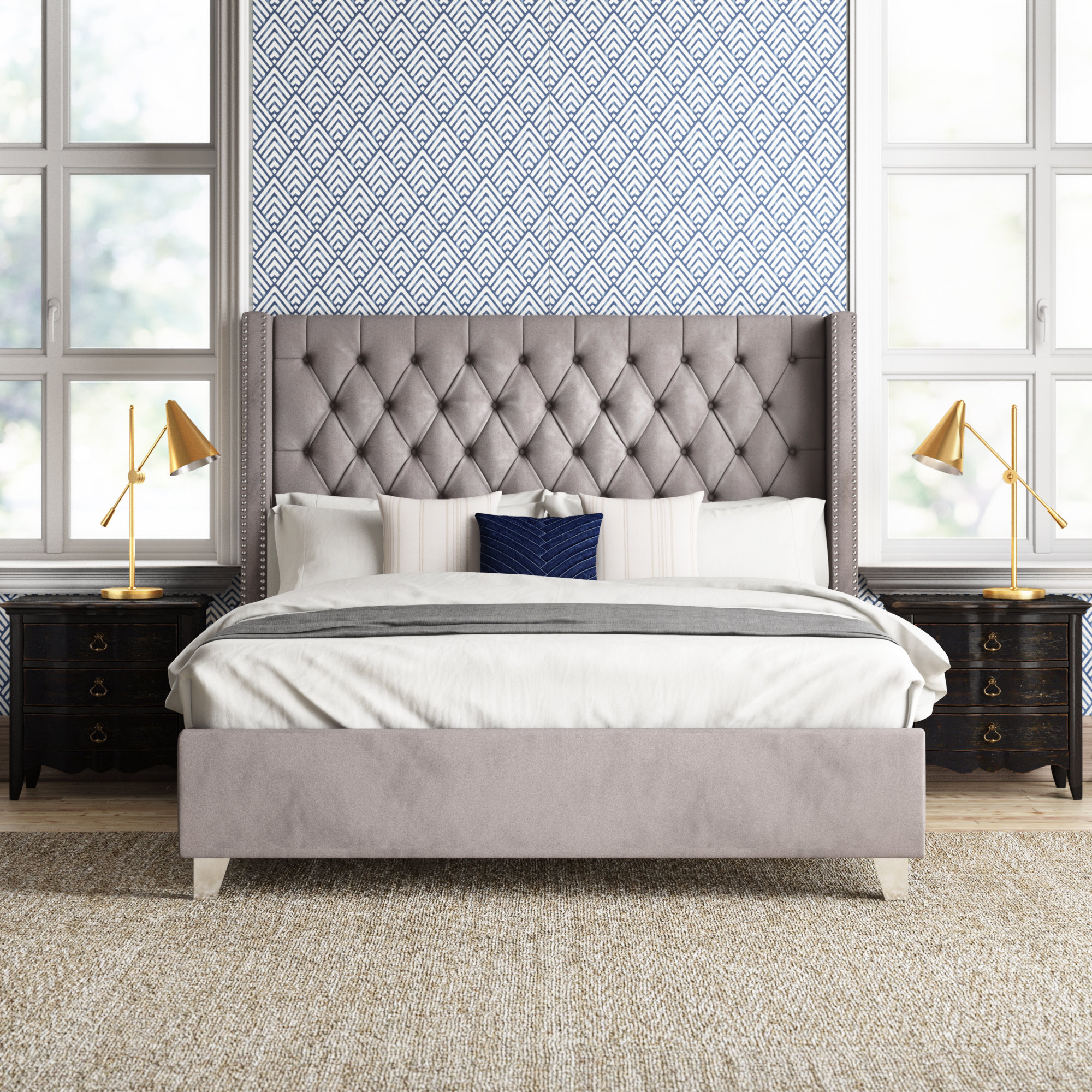 grey tufted platform bed grey tufted platform bed