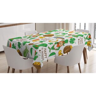 Nander Indoor Outdoor Spillproof Stain Resistant Tablecloth St.Patrick 'S Day Hats, 60 X 90 