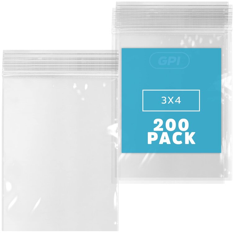 200-3" x 4" 3x4 Zip Lock Ziplock Plastic Bags 2 MIL storage shipping supplies