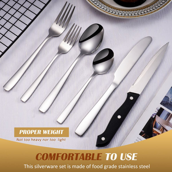 Flatware Special for Home & Restaurant & Hotel 6 PCS Stainless Steel Dinner Forks Cutlery Set Heavy Duty 8 Inches 