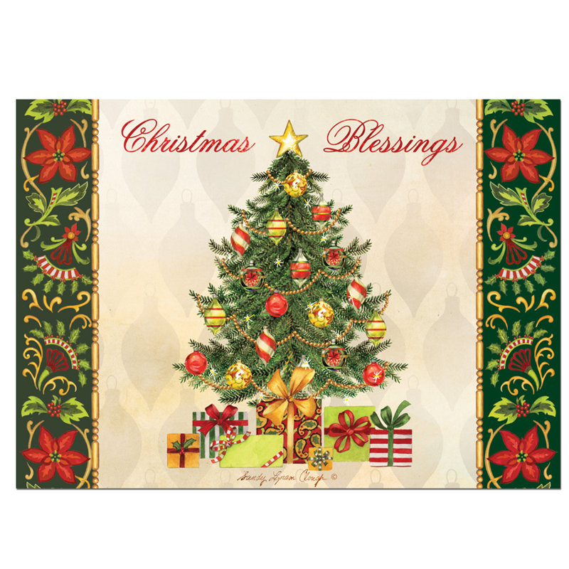 Sandy Clough Christmas Blessing Tree - Christmas Card