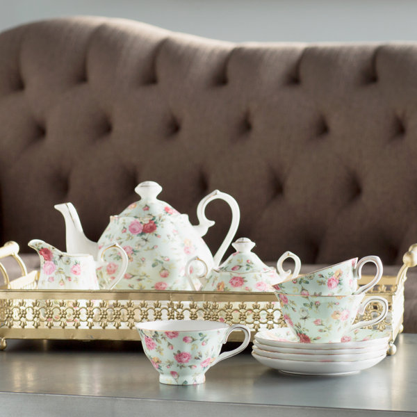 Tea Tray *NEW* Details about    Moroccan Handmade Tea Set 6 Cups Tea Glasses Teapot 