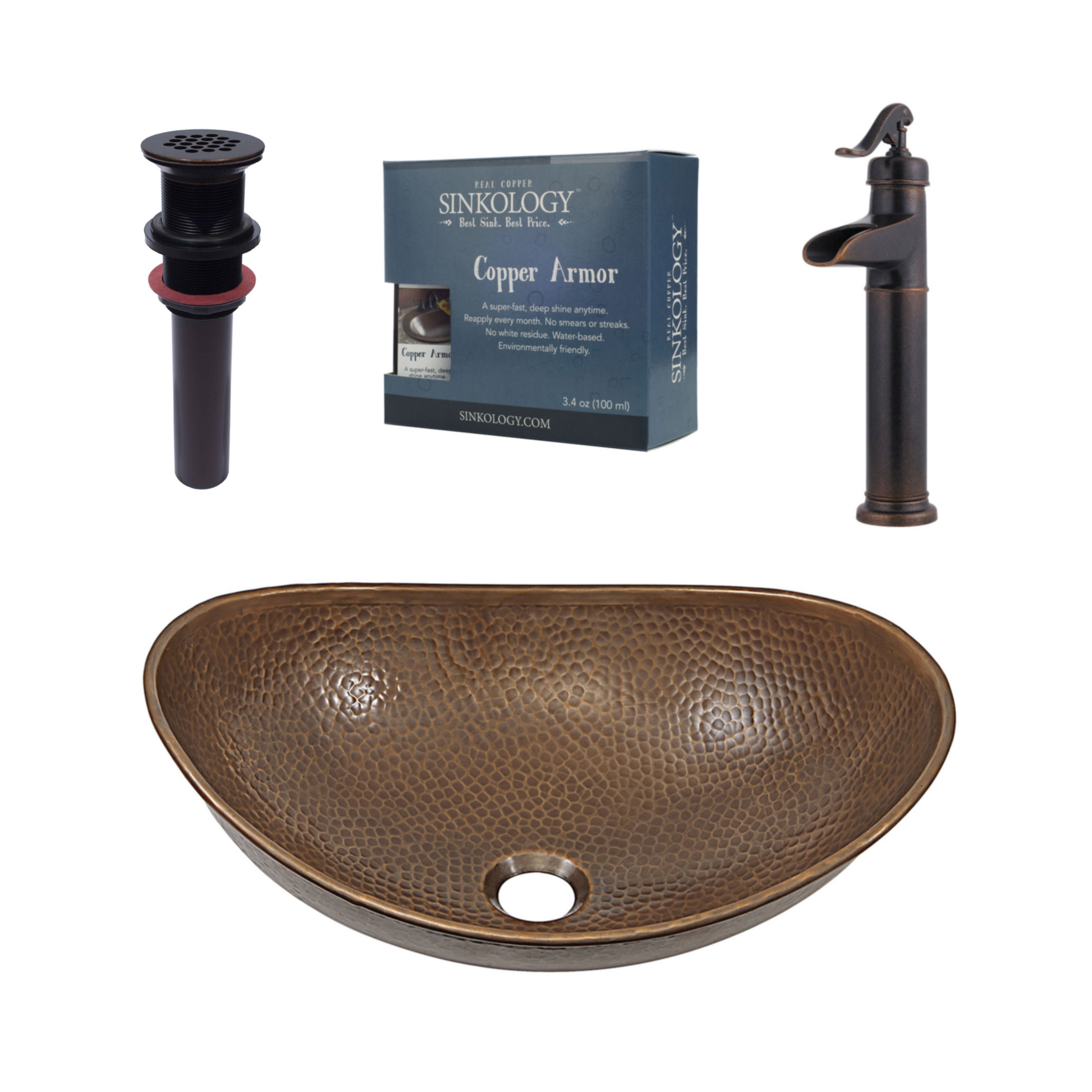 Sinkology Confucius Metal Oval Vessel Bathroom Sink With Faucet Wayfair