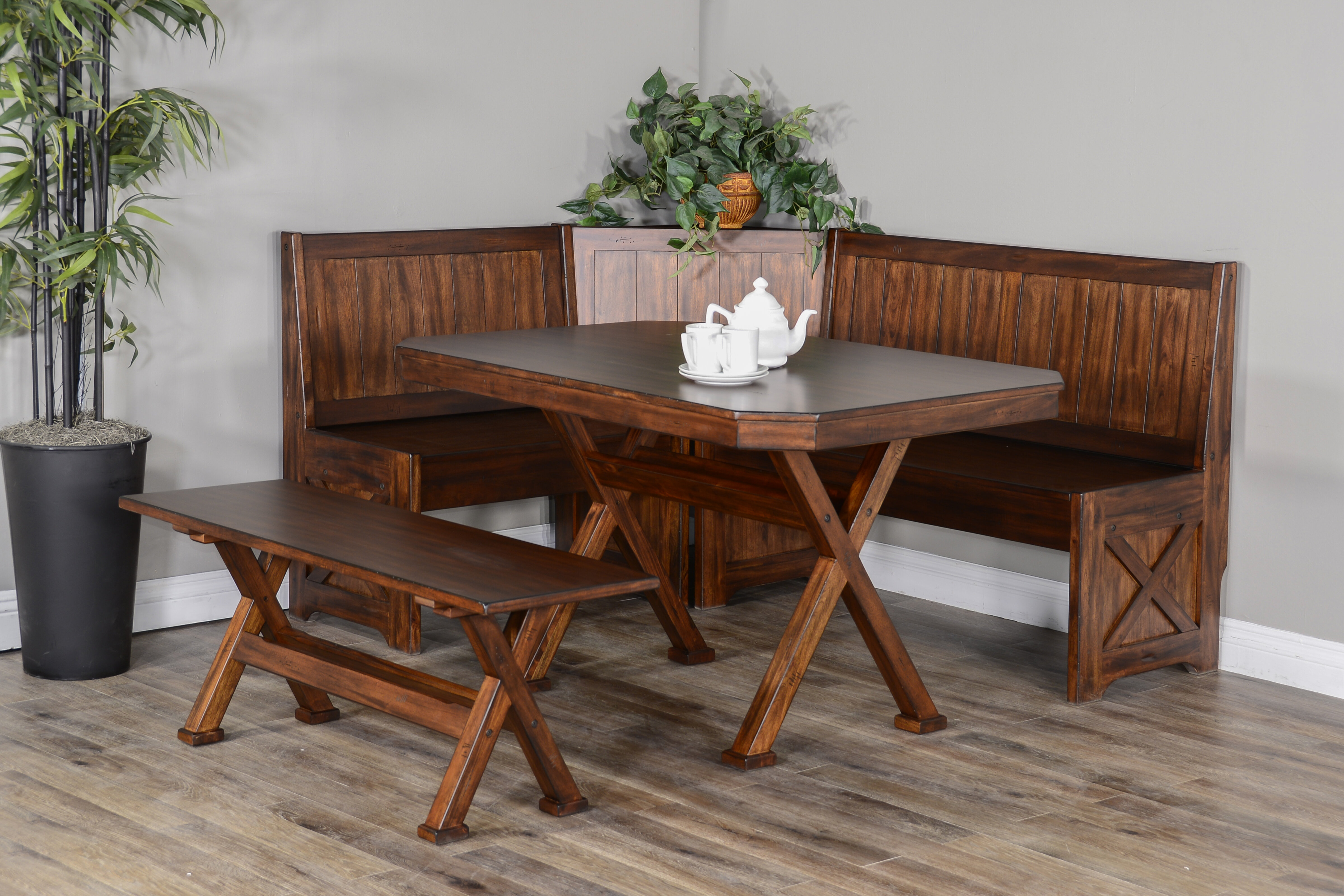 solid wood breakfast nook set