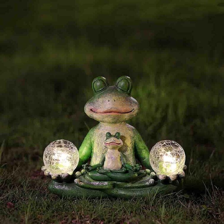 Creative Resin Frog Animal Stand Outdoor Garden Decor Lawn Ornament Table