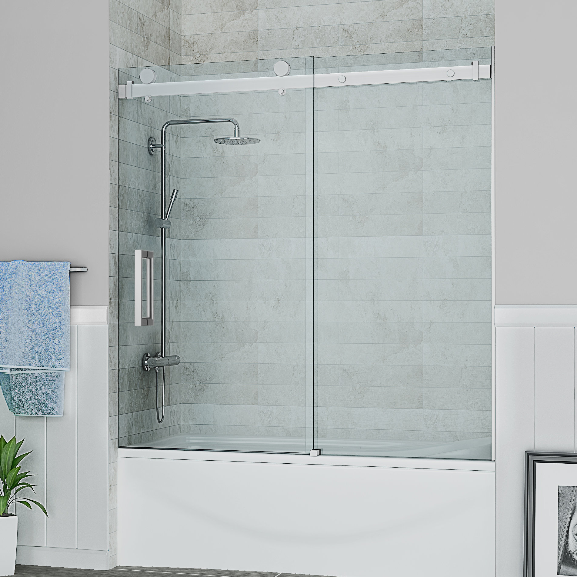 Ove Decors Sierra 59 X Single Sliding Tub Door Reviews Wayfair