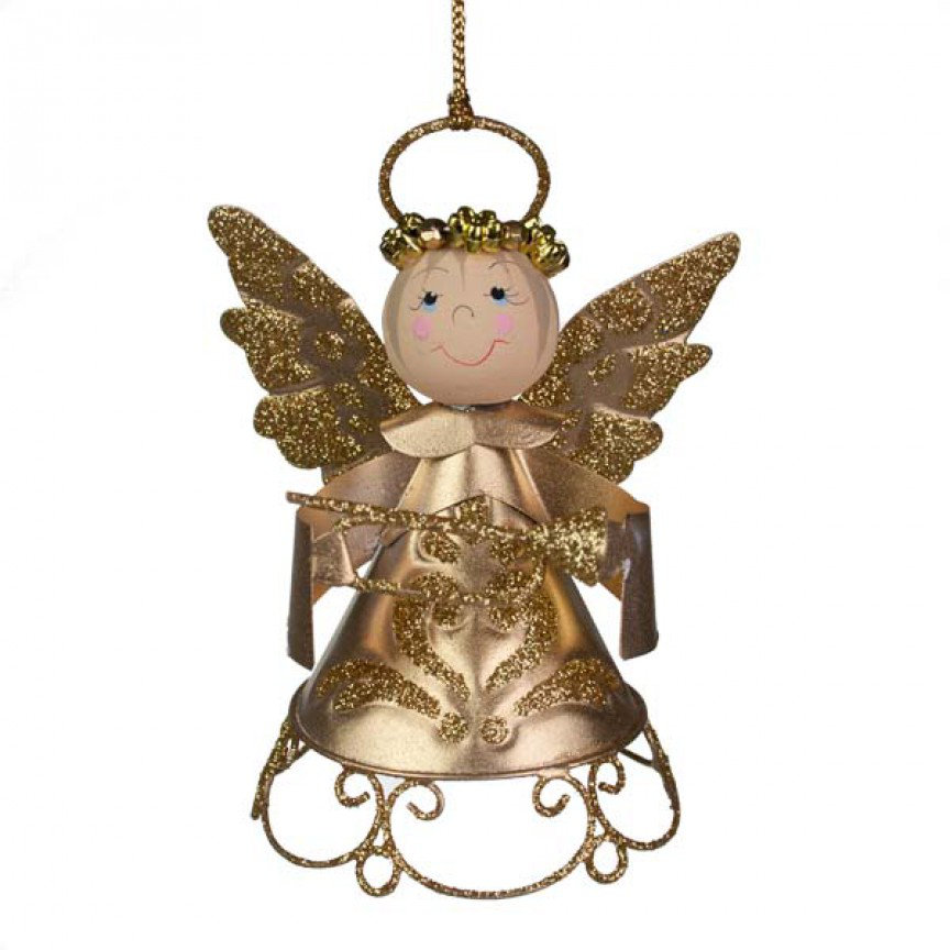 Die Saisontruhe Hängefigur Engel mit Krone und Trompete