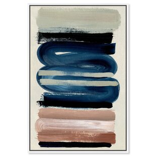 3352 Indigo Blue White Swirls Modern Abstract Canvas Art 125cm Wide 3 Set 