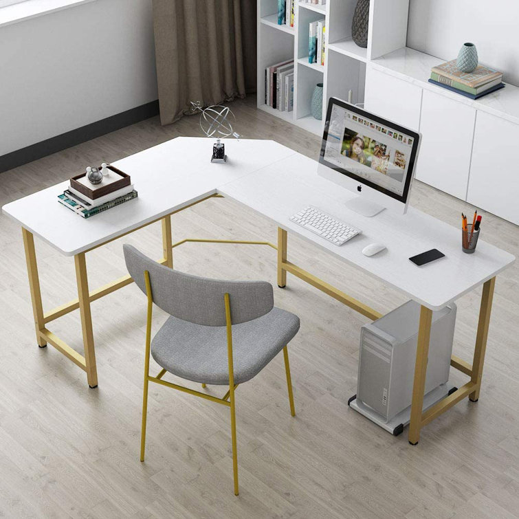 Gold and white corner desk Clearance