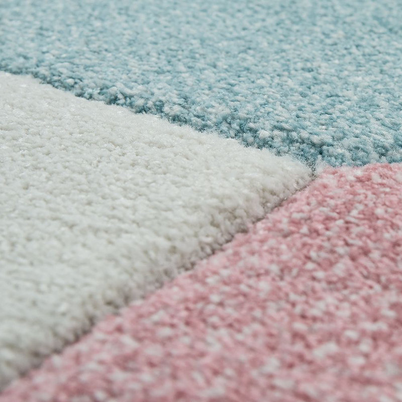 17 Stories Sessions Shag Yellow/Blue/Pink Rug Wayfair.co.uk