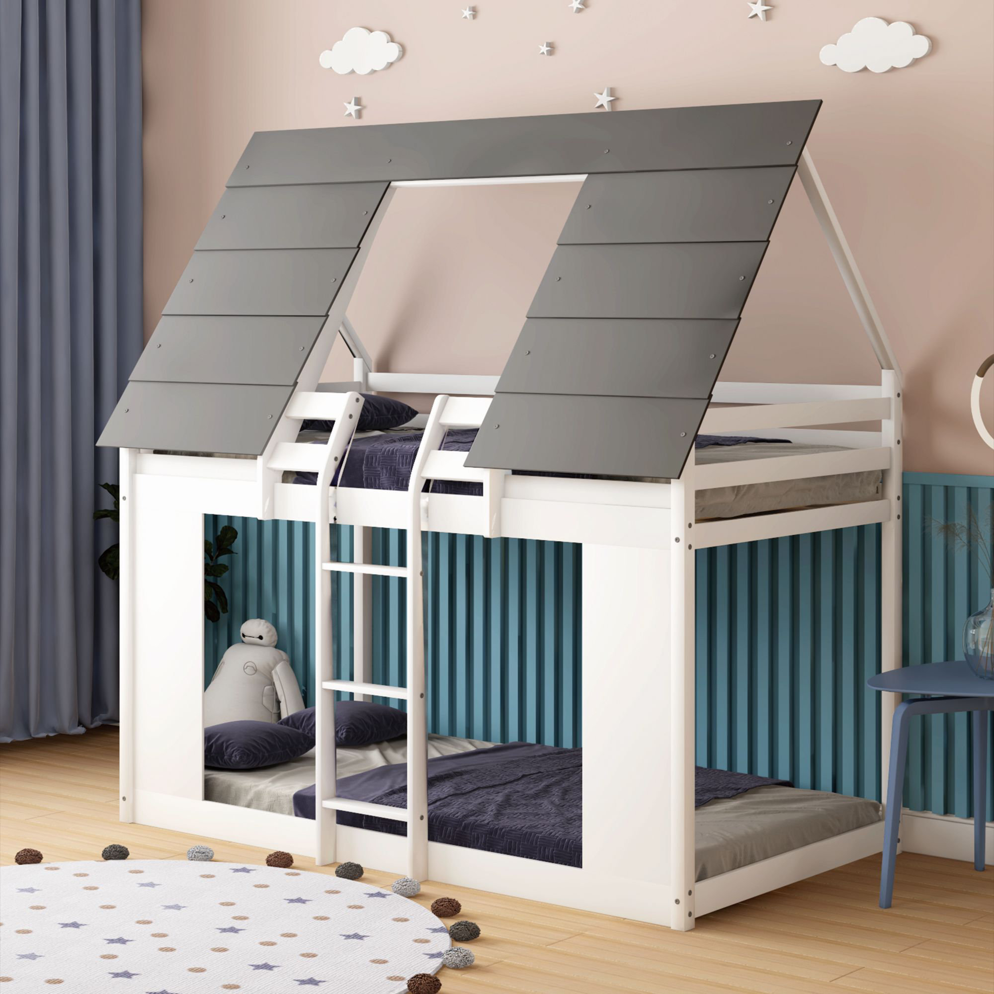 Harper Orchard Tipler Twin Over Twin Solid Wood Standard Bunk Bed by ...