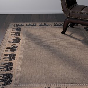 Sawtelle Black/Beige Indoor/Outdoor Area Rug