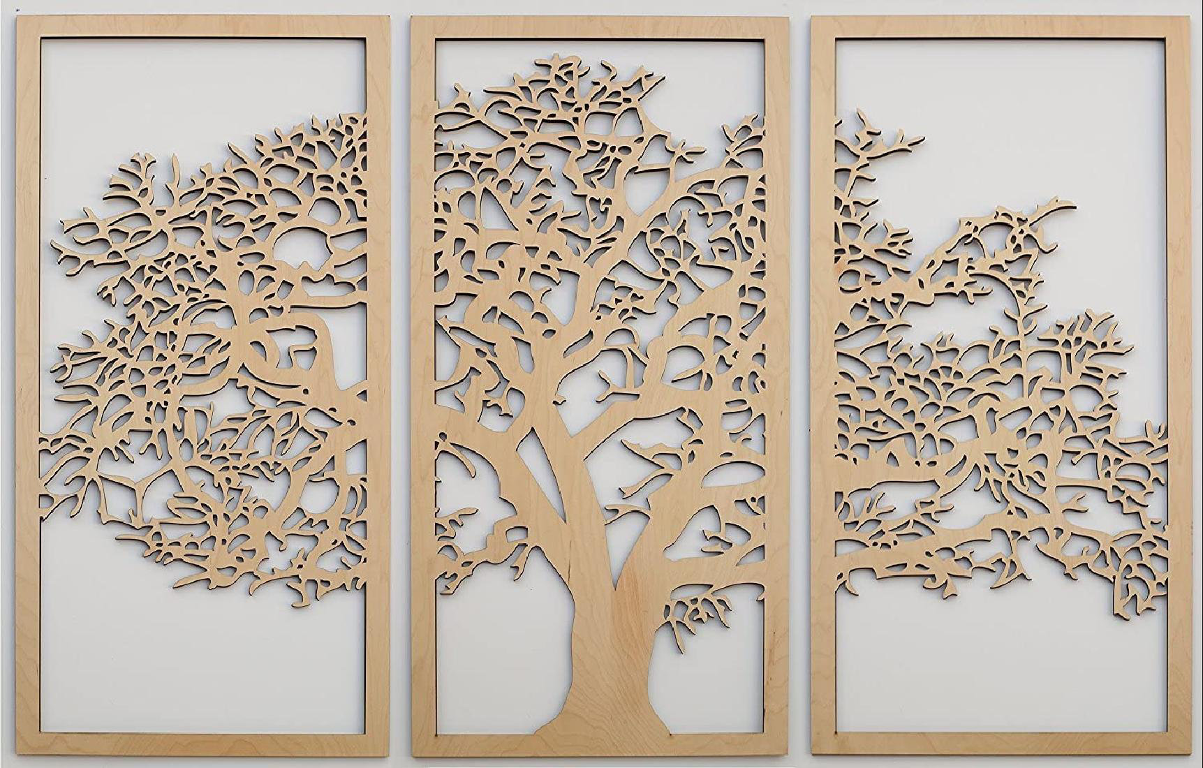 jxwuku 3 Piece Wooden Tree Wall Décor Set Wayfair