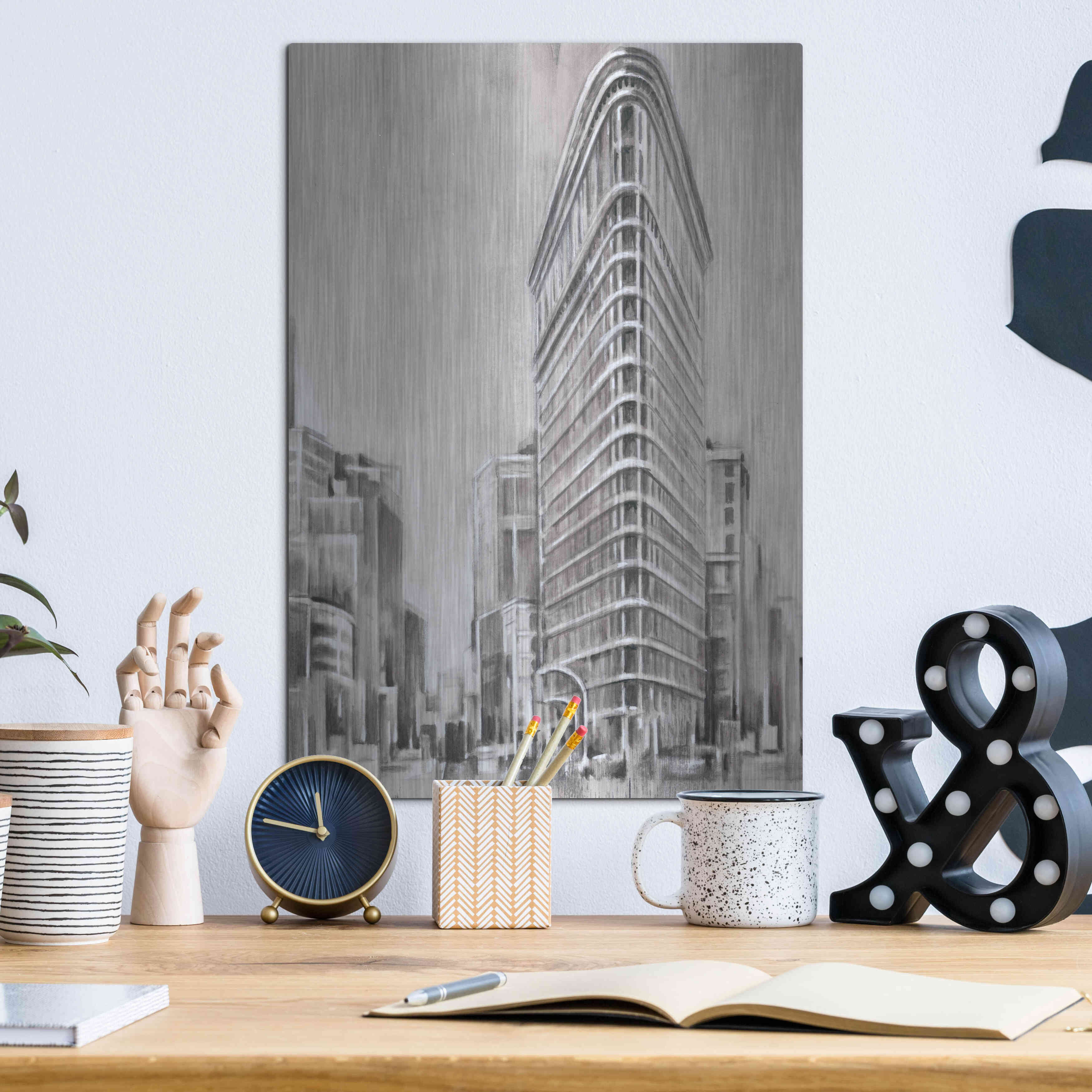 Red Barrel Studio® Luxe Metal Art 'Art Deco Cityscape II' By Ethan Ha ...