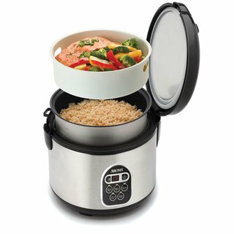 Turbotronic Table Grill Black Slow Cooker Steamer Rice Cooker 6 L 4 L with Grill Plate and Digital Control Multi Cooker