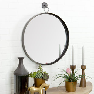 Review Della Suspended Round Wall Mirror by Gracie Oaks