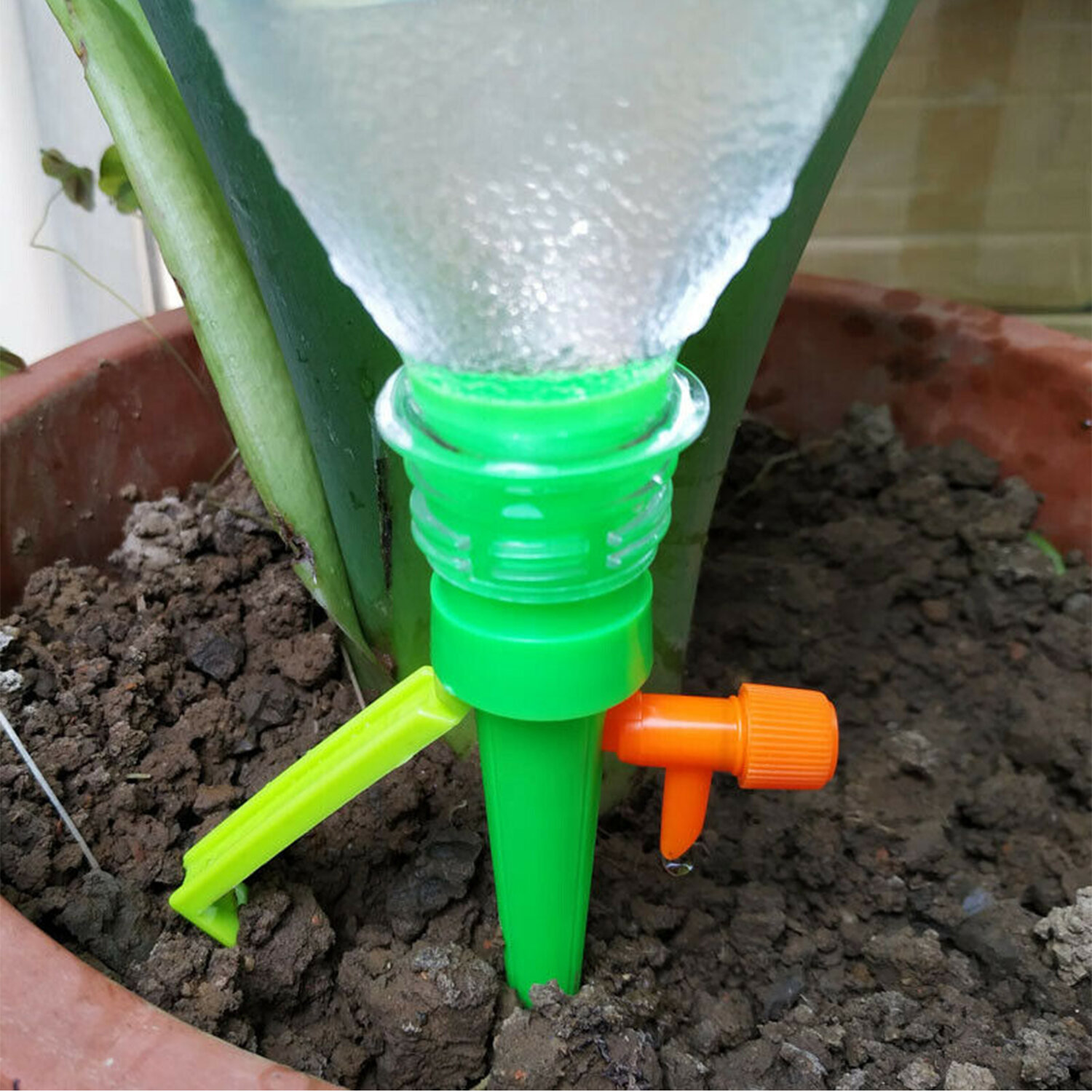 Plant Watering Spikes Vacation Plant Waterer Devices with Slow Release Control Valve Switch and Bracket for Indoor Outdoor Plants Flower and Vegetables Pack of 12 